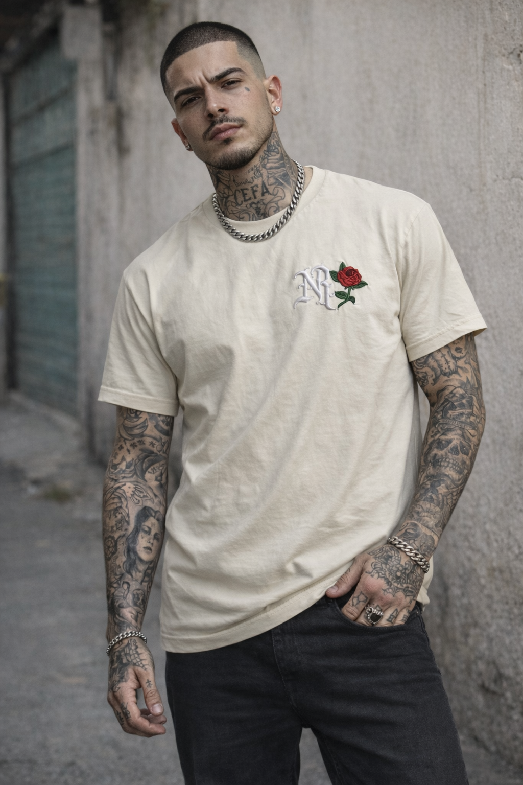 Playera crema basica